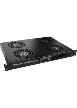 Блок вентиляторов Lanmaster (TWT-CBB-FANB4-RACK-T) 4 вент. с контроллером черный (упак.:1шт)