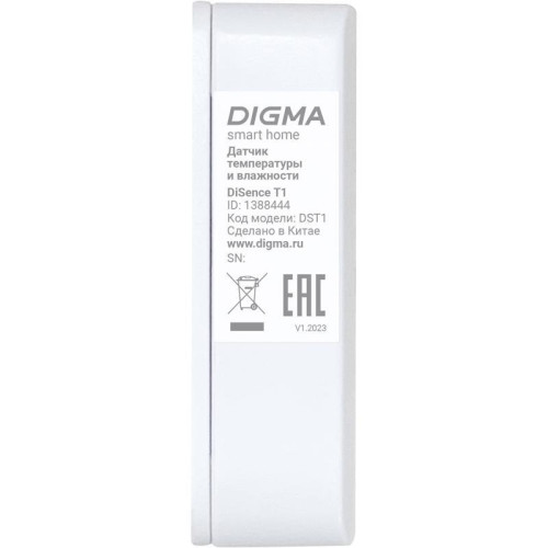 Датчик температуры и влажности Digma DiSense T1 (DST1) белый