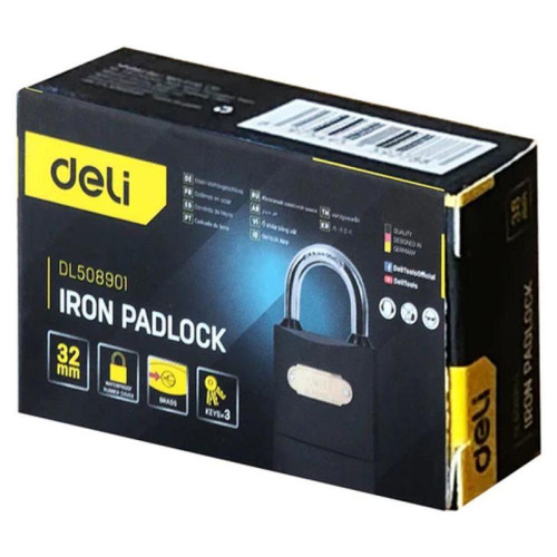 Замок навесной Deli DL508901 стальной, 32мм
