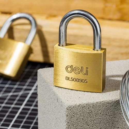 Замок навесной Deli DL508905 латунный, 40мм