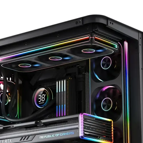 Система жидкостного охлаждения/ Water Cooling System JONSBO TH-240 Black (260W, 240mm, LED temp., Black, ARGB/ Fans: 2x120mm, 62.4CFM, 37.3dBA, 2400RPM/ Pump height 72mm, 30dBA, 2400RPM, Rad thickness 27mm/ S: 1851, 1700, 1200, 115X, AM5, AM4)