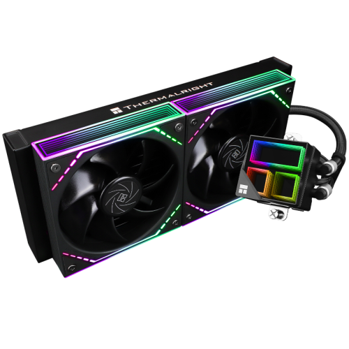 Водяное охлаждение для процессора/ Water Cooling System Thermalright Frozen Infinity 240 (240mm, Black, ARGB/ Fans: 2x120mm, 68.9CFM, 28.2dBA, 2000RPM/ Pump height 60mm, Rad thickness 27mm/ S: 1700, 1200, 1851, 115X, AM5, AM4)