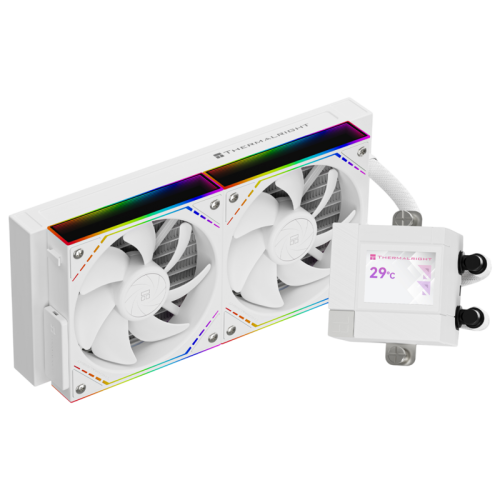 Система жидкостного охлаждения/ Water Cooling System Thermalright Core Matrix 240 Vision (240mm, LED, White, ARGB/ Fans: 2x120mm, 68.9CFM, 28.2dBA, 2000RPM/ Pump height 64.4mm, Rad thickness 27mm/ S: 1700, 1200, 1851, 115X, AM5, AM4)