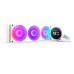 Система жидкостного охлаждения для ПК/ Water Cooling System NZXT Kraken Elite 360 RGB (270W, 360mm, LED temp., White, RGB/ Fans: 1xF360 RGB Core Fan, 75.12CFM, 30dBA, 2400RPM/ Pump height 65mm, 2800RPM, Rad thickness 27mm/ S: 1851, 1700, 1200, 115X, AM5, 