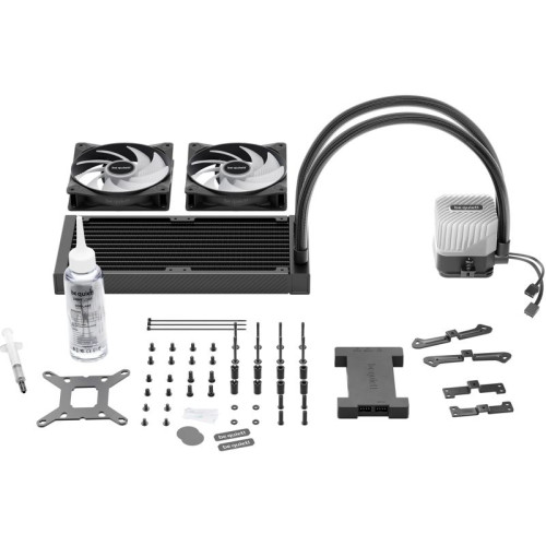 Водяное охлаждение для процессора/ Water Cooling System be quiet! LIGHT LOOP 240mm (250W, 240mm, Black, ARGB/ Fans: 2x120mm, 61.8CFM, 34.9dBA, 2100RPM/ Pump 2900RPM, Rad thickness 27mm/ S: 1851, 1700, 1200, 115X, AM5, AM4)