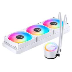 Система жидкостного охлаждения/ Water Cooling System JONSBO TG-360 White (300W, 360mm, White, ARGB/ Fans: 3x120mm, 66.19CFM, 35.4dBA, 1800RPM/ Pump height 72mm, 30dBA, 2400RPM, Rad thickness 27mm/ S: 1700, 1200, 115X, AM5, AM4)