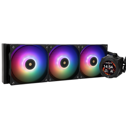 Система жидкостного охлаждения/ Water Cooling System Thermalright Core Vision 360 (360mm, LED, Black, ARGB/ Fans: 3x120mm, 72.37CFM, 27.7dBA, 2000RPM/ Pump height 66mm, Rad thickness 27mm/ S: 1700, 1200, 1851, 115X, 2011, 2066, AM5, AM4)
