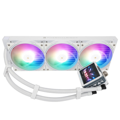 Водяное охлаждение для процессора/ Thermalright Frozen Warframe 360 Ultra White Argb (360mm, White, ARGB/ Fans: 3x120mm, 70.84CFM, 29.8dBA, 2000RPM/ Pump height 60mm, 23dBA, 3000RPM, Rad thickness 27mm/ S: 1200, 1700, 1851, 2011, 2066, 115X, AM5, AM4)