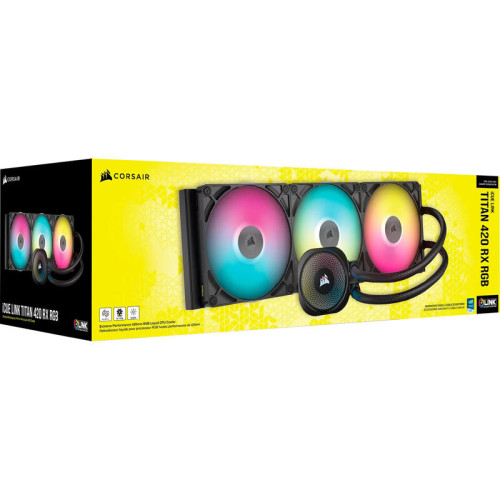 Система жидкостного охлаждения/ Water Cooling System Corsair iCUE LINK TITAN 420 RX RGB (420mm, Black, RGB/ Fans: 3x140mm, 94.7CFM, 36dBA, 1700RPM/ S: 1851, 1700, AM5, AM4) Система жидкостного охлаждения/ Water Cooling System Corsair iCUE LINK TITAN 420 RX RGB (420mm, Black, RGB/ Fans: 3x140mm, 94.7CFM, 36dBA, 1700RPM/ S: 1851, 1700, AM5, AM4)
