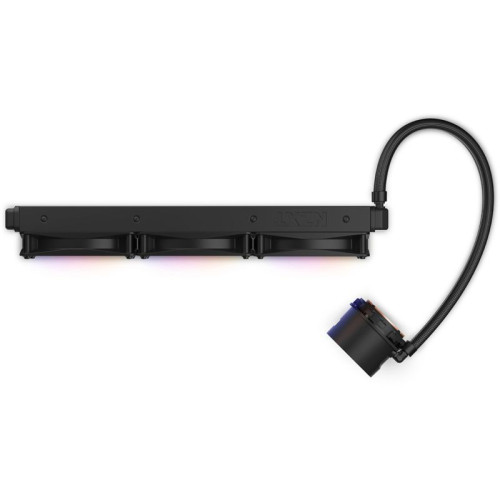 Система жидкостного охлаждения для ПК/ Water Cooling System NZXT Kraken 360 RGB (270W, 360mm, LED temp., Black, RGB/ Fans: 3x120mm, 78.86CFM, 33.88dBA, 1800RPM/ Pump height 55.97mm, 2800RPM, Rad thickness 27mm/ S: 1851, 1700, 1200, 115X, AM5, AM4)