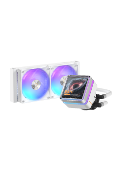 Система жидкостного охлаждения/ Water Cooling System Ocypus Sigma L24 EX WH ARGB (290W, 240mm, LED, White, ARGB/ Fans: 2x120mm, 36dBA, 88CFM, 2400RPM/ Pump height 99mm, 27dBA, 3100RPM, Rad thickness 27mm/ S: 1851, 1700, 1200, 115X, AM5, AM4)
