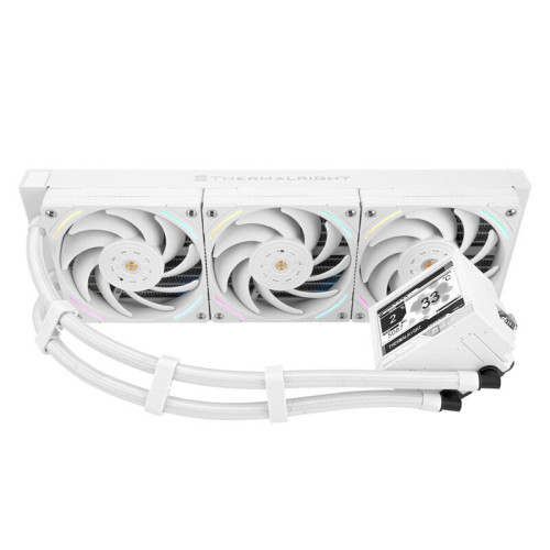 Водяное охлаждение для процессора/ Water Cooling System Thermalright Mjolnir Vision 360 (360mm, LED, White, ARGB/ Fans: 3x120mm, 69CFM, 27dBA, 2150RPM/ Pump height 65mm, Rad thickness 27mm/ S: 1700, 1200, 1851, 115X, 2011, 2066, AM5, AM4)