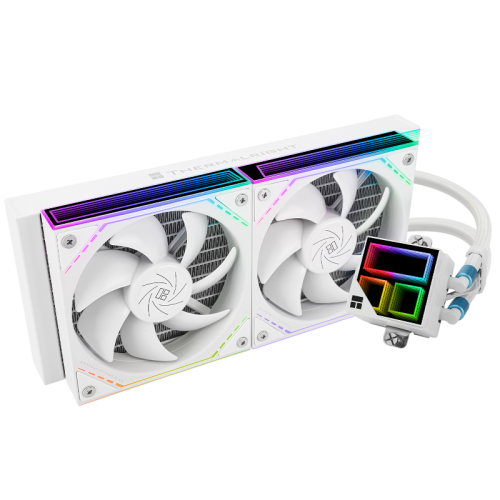Водяное охлаждение для процессора/ Water Cooling System Thermalright Frozen Infinity 240 (240mm, White, ARGB/ Fans: 2x120mm, 68.9CFM, 28.2dBA, 2000RPM/ Pump height 60mm, Rad thickness 27mm/ S: 1700, 1200, 1851, 115X, AM5, AM4)