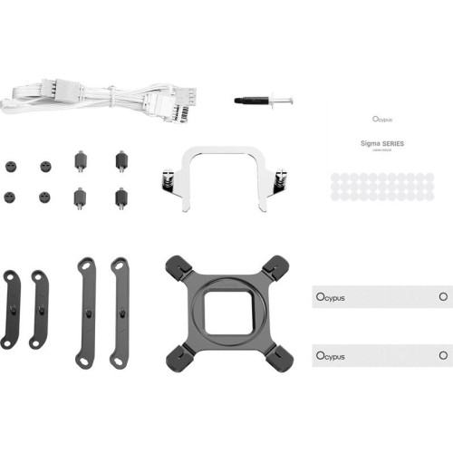 Система жидкостного охлаждения/ Water Cooling System Ocypus Sigma L36 WH ARGB (300W, 360mm, LED, White, ARGB/ Fans: 3x120mm, 73CFM, 2000RPM/ Pump height 99mm, 27dBA, 3100RPM, Rad thickness 27mm/ S: 1851, 1700, 1200, 115X, AM5, AM4)