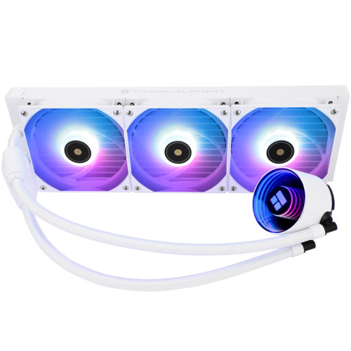 Водяное охлаждение для процессора/ Thermalright Frozen Notte 360 White Argb V2 (360mm, White, ARGB/ Fans: 3x120mm, 72.37CFM, 27.7dBA, 2000RPM/ Pump height 54mm, 28dBA, 5300RPM, Rad thickness 27mm/ S: 1200, 1700, 1851, 2011, 2066, 115X, AM2, AM2+, AM3, AM3 Водяное охлаждение для процессора/ Thermalright Frozen Notte 360 White Argb V2 (360mm, White, ARGB/ Fans: 3x120mm, 72.37CFM, 27.7dBA, 2000RPM/ Pump height 54mm, 28dBA, 5300RPM, Rad thickness 27mm/ S: 1200, 1700, 1851, 2011, 2066, 115X, AM2, AM2+, AM3, AM3
