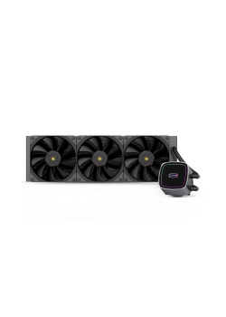 Система охлаждения/ Water Cooling System PCCooler DE360 BK (310W, 360mm, Black, ARGB Pump/ Fans: 3x120mm, 71.86CFM, 33.8dBA, 1850RPM/ Pump height 55mm, 28dBA, 3200RPM, Rad thickness 27mm/ S: 1851, 1700, 1200, 20XX, 115X, AM5, AM4)