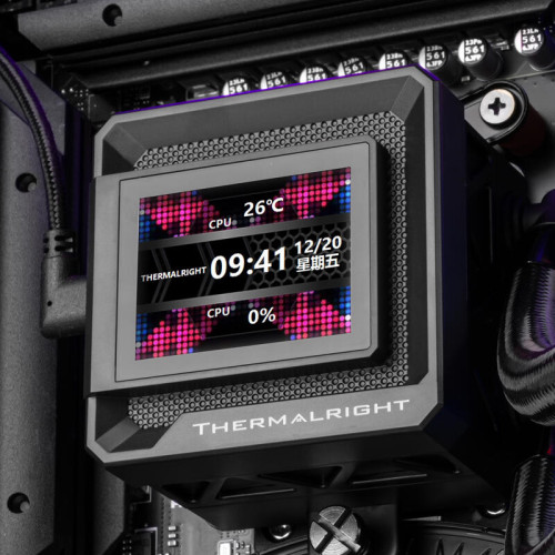 Водяное охлаждение для процессора/ Water Cooling System Thermalright Frozen Warframe SE 360 ARGB V2 (360mm, LED temp., Black, ARGB/ Fans: 3x120mm, 68.9CFM, 28.2dBA, 2000RPM/ Pump height 59mm, Rad thickness 27mm/ S: 1851, 1700, 1200, 115X, AM5, AM4)