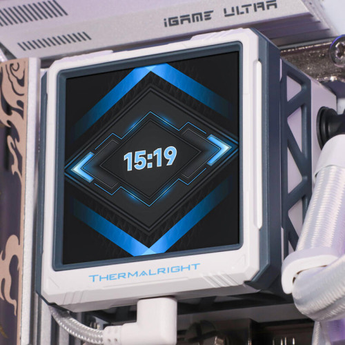 Водяное охлаждение для процессора/ Thermalright Frozen Warframe 360 Ultra White Argb (360mm, White, ARGB/ Fans: 3x120mm, 70.84CFM, 29.8dBA, 2000RPM/ Pump height 60mm, 23dBA, 3000RPM, Rad thickness 27mm/ S: 1200, 1700, 1851, 2011, 2066, 115X, AM5, AM4)