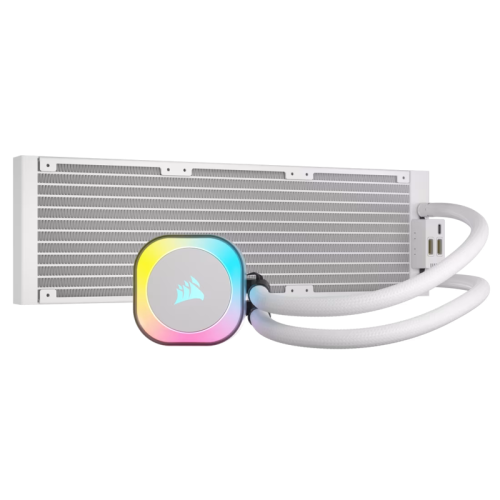 Система жидкостного охлаждения/ Water Cooling System Corsair iCUE LINK H150i RGB (360mm, White, RGB/ Fans: 3x120mm, 63.1CFM, 37dBA, 2400RPM/Rad thickness 27mm/ S: 1851, 1700, 1200, 115X, AM5, AM4)