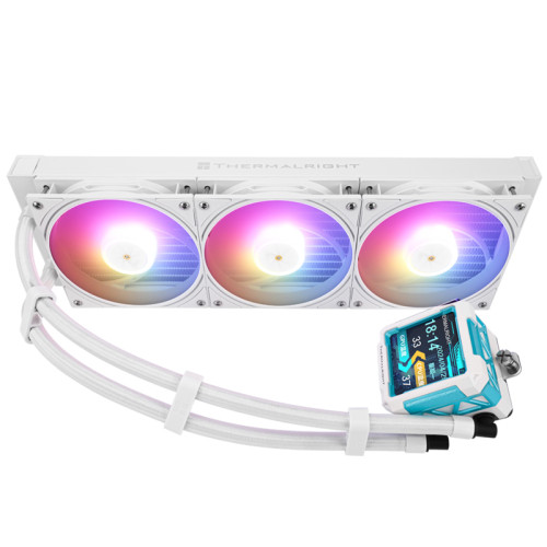 Водяное охлаждение для процессора/ Thermalright Frozen Warframe Pro 360 White Argb (360mm, White, ARGB/ Fans: 3x120mm, 70.84CFM, 29.8dBA, 2000RPM/ Pump height 60mm, 23dBA, 3000RPM, Rad thickness 27mm/ S: 1200, 1700, 1851, 2011, 2066, 115X, AM4, AM5)