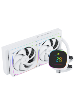 Система жидкостного охлаждения/ Water Cooling System Thermalright Frozen Horizon 240 Digital (240mm, LED temp., White, ARGB/ Fans: 2x120mm, 68.9CFM, 28.2dBA, 2000RPM/ Pump height 53.2mm, Rad thickness 27mm/ S: 1700, 1200, 1851, 115X, AM5, AM4)
