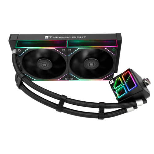 Водяное охлаждение для процессора/ Water Cooling System Thermalright Frozen Infinity 240 (240mm, Black, ARGB/ Fans: 2x120mm, 68.9CFM, 28.2dBA, 2000RPM/ Pump height 60mm, Rad thickness 27mm/ S: 1700, 1200, 1851, 115X, AM5, AM4)