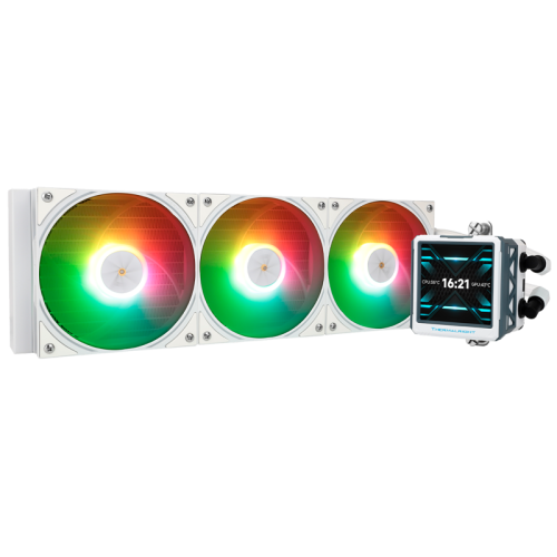 Водяное охлаждение для процессора/ Thermalright Frozen Warframe 360 Ultra White Argb (360mm, White, ARGB/ Fans: 3x120mm, 70.84CFM, 29.8dBA, 2000RPM/ Pump height 60mm, 23dBA, 3000RPM, Rad thickness 27mm/ S: 1200, 1700, 1851, 2011, 2066, 115X, AM5, AM4)