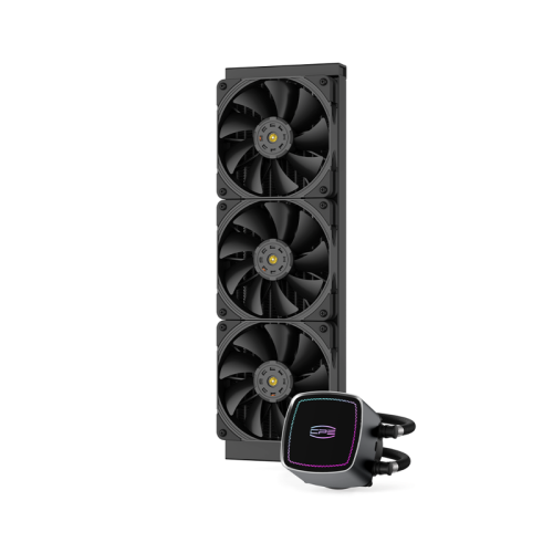 Система охлаждения/ Water Cooling System PCCooler DE360 BK (310W, 360mm, Black, ARGB Pump/ Fans: 3x120mm, 71.86CFM, 33.8dBA, 1850RPM/ Pump height 55mm, 28dBA, 3200RPM, Rad thickness 27mm/ S: 1851, 1700, 1200, 20XX, 115X, AM5, AM4)