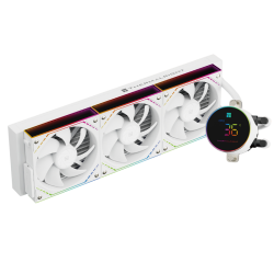 Система жидкостного охлаждения/ Water Cooling System Thermalright Frozen Magic 360 Digital V2 (360mm, LED temp., White, ARGB/ Fans: 3x120mm, 68.9CFM, 28.2dBA, 2000RPM/ Pump height 54.4mm, Rad thickness 27mm/ S: 1700, 1200, 1851, 115X, AM5, AM4)