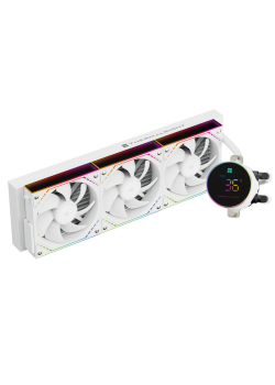 Система жидкостного охлаждения/ Water Cooling System Thermalright Frozen Magic 360 Digital V2 (360mm, LED temp., White, ARGB/ Fans: 3x120mm, 68.9CFM, 28.2dBA, 2000RPM/ Pump height 54.4mm, Rad thickness 27mm/ S: 1700, 1200, 1851, 115X, AM5, AM4)