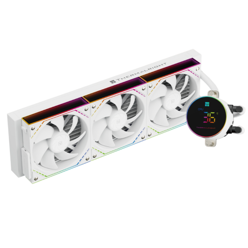 Система жидкостного охлаждения/ Water Cooling System Thermalright Frozen Magic 360 Digital V2 (360mm, LED temp., White, ARGB/ Fans: 3x120mm, 68.9CFM, 28.2dBA, 2000RPM/ Pump height 54.4mm, Rad thickness 27mm/ S: 1700, 1200, 1851, 115X, AM5, AM4)