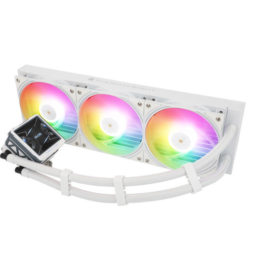 Водяное охлаждение для процессора/ Thermalright Frozen Warframe 360 Ultra White Argb (360mm, White, ARGB/ Fans: 3x120mm, 70.84CFM, 29.8dBA, 2000RPM/ Pump height 60mm, 23dBA, 3000RPM, Rad thickness 27mm/ S: 1200, 1700, 1851, 2011, 2066, 115X, AM5, AM4)