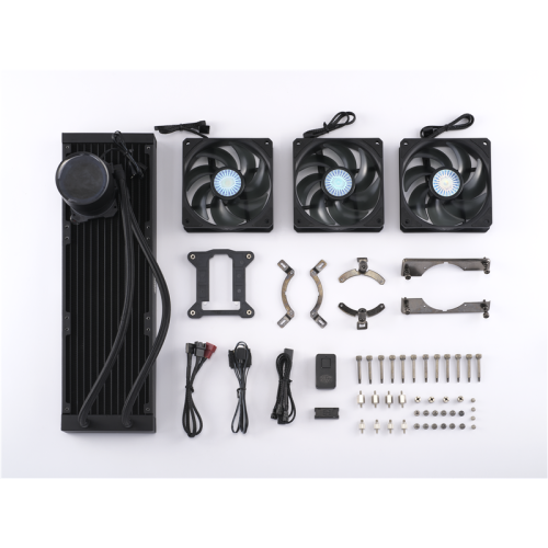 Система охлаждения/ Cooler Master MasterLiquid ML360 Mirror (250W, 360mm, ARGB, fans: 3x120mm/62CFM/27dBa/1800rpm, 1200/115X/2066/2011-V3/2011/AM5/AM4/AM3/AM3+/AM2/AM2+/FM2/FM2+/FM1/1700 only with bracket)