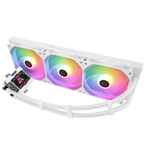 Водяное охлаждение для процессора/ Water Cooling System Thermalright Frozen Warframe 420 ARGB (420mm, LED, White, ARGB/ Fans: 3x140mm, 88.7CFM, 29.8dBA, 1750RPM/ Pump height 60mm, 23dBA, 3000RPM, Rad thickness 27mm/ S: 1851, 1700, 1200, 115X, 2011, 2066, 