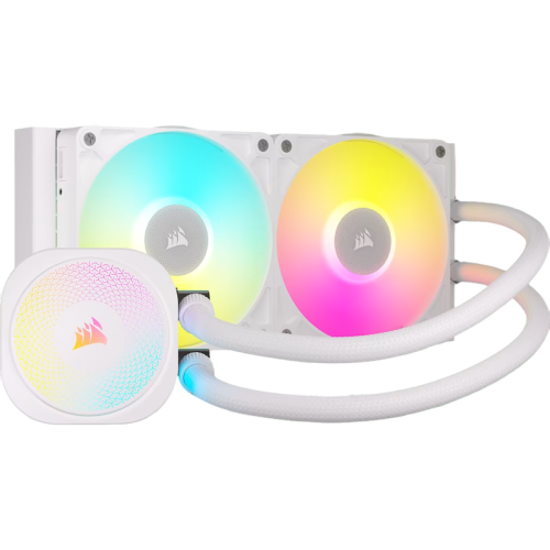 Система жидкостного охлаждения/ Water Cooling System Corsair iCUE LINK TITAN 240 RX RGB (240mm, White, RGB/ Fans: 2x120mm, 73.5CFM, 36dBA, 2100RPM/ S: 1851, 1700, AM5, AM4)