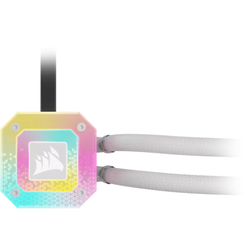 Система жидкостного охлаждения/ Water Cooling System Corsair iCUE H100i ELITE CAPELLIX XT (240mm, White, RGB/ Fans: 2x120mm, 65.57CFM, 34.1dBA, 2400RPM/ S: 1851, 1700, 1200, 115x, 2011, 2066, AM5, AM4)