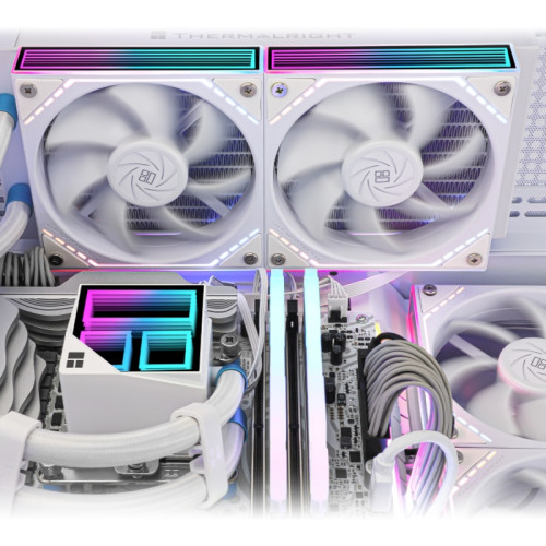 Водяное охлаждение для процессора/ Water Cooling System Thermalright Frozen Infinity 240 (240mm, White, ARGB/ Fans: 2x120mm, 68.9CFM, 28.2dBA, 2000RPM/ Pump height 60mm, Rad thickness 27mm/ S: 1700, 1200, 1851, 115X, AM5, AM4) Водяное охлаждение для процессора/ Water Cooling System Thermalright Frozen Infinity 240 (240mm, White, ARGB/ Fans: 2x120mm, 68.9CFM, 28.2dBA, 2000RPM/ Pump height 60mm, Rad thickness 27mm/ S: 1700, 1200, 1851, 115X, AM5, AM4)