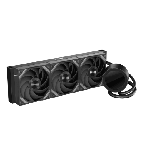 Водяное охлаждение для процессора/ Water Cooling System SAMA Q70 Black (360mm, LED temp., Black, ARGB/ Fans: 3x120mm, 86CFM, 30dBA, 2600RPM/ Pump height 64mm, 30dBA, 2800RPM, Rad thickness 27mm/ S: 1851, 1700, 1200, 20XX, 115X, AM5, AM4)