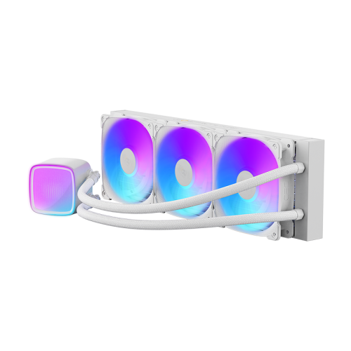 Система жидкостного охлаждения/ Water Cooling System Geometric Future Eskimo Pro 360 (240W, 360mm, ARGB, White/ Fans: 3x120mm, 80.81CFM, 34.2dBA, 2000RPM/ Pump height 54mm, 3200RPM, Rad thickness 27mm/ S: 1851, 1700, 1200, 115X, 2011, 2066, AM5, AM4)