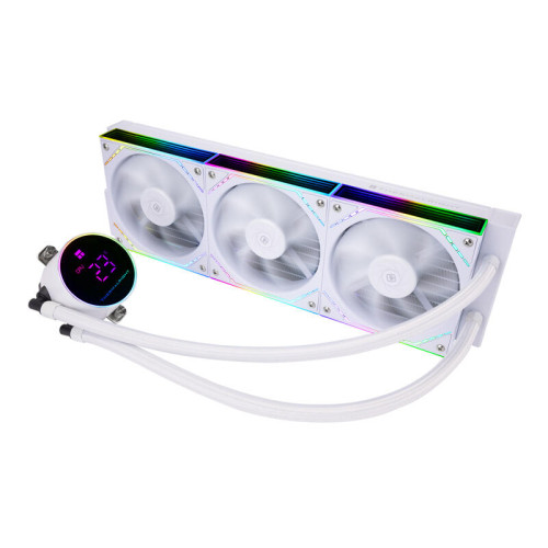 Система жидкостного охлаждения/ Water Cooling System Thermalright Frozen Magic 360 Digital V2 (360mm, LED temp., White, ARGB/ Fans: 3x120mm, 68.9CFM, 28.2dBA, 2000RPM/ Pump height 54.4mm, Rad thickness 27mm/ S: 1700, 1200, 1851, 115X, AM5, AM4)