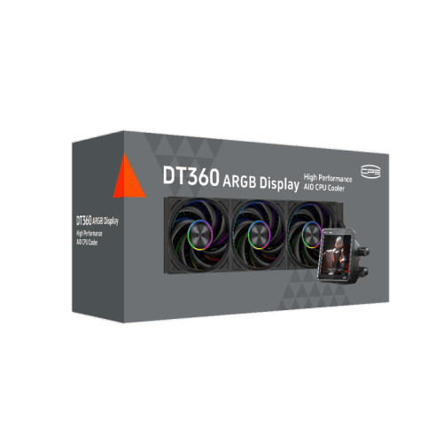 Система охлаждения/ Water Cooling System PCCooler DT360 ARGB Display BK  (300W, 360mm, LED temp., Black, ARGB/ Fans: 3x120mm, 83.83CFM, 3000RPM/ Pump height 62mm, 15dBA, 2600RPM, Rad thickness 27mm/ S: 1851, 1700, 1200, 115X, AM5, AM4)
