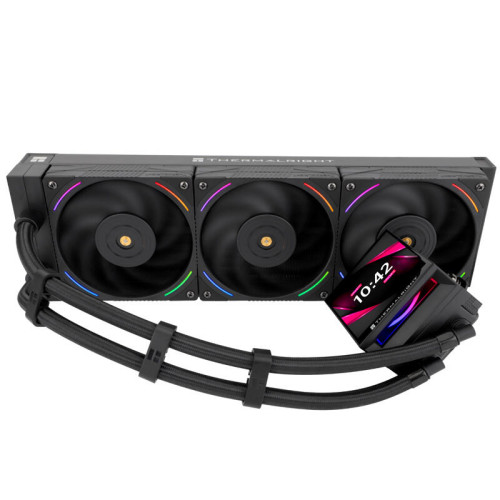Водяное охлаждение для процессора/ Water Cooling System Thermalright Hyper Vision 360 (360mm, LED, Black, ARGB/ Fans: 3x120mm, 69CFM, 27dBA, 2150RPM/ Pump height 68mm, 6400RPM, Rad thickness 27mm/ S: 1700, 1200, 1851, 115X, 2011, 2066, AM5, AM4)