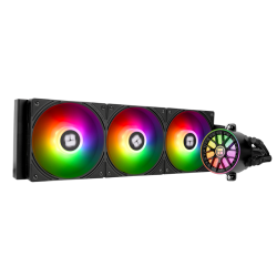 Система жидкостного охлаждения/ Water Cooling System Thermalright Aqua Elite 360 V6 (360mm, Black, ARGB/ Fans: 3x120mm, 70.84CFM, 29.8dBA, 2000RPM/ Pump height 53.5mm, 2800RPM, Rad thickness 27mm/ S: 1700, 1200, 1851, 115X, AM5, AM4)