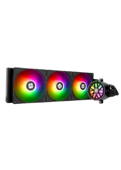 Система жидкостного охлаждения/ Water Cooling System Thermalright Aqua Elite 360 V6 (360mm, Black, ARGB/ Fans: 3x120mm, 70.84CFM, 29.8dBA, 2000RPM/ Pump height 53.5mm, 2800RPM, Rad thickness 27mm/ S: 1700, 1200, 1851, 115X, AM5, AM4)