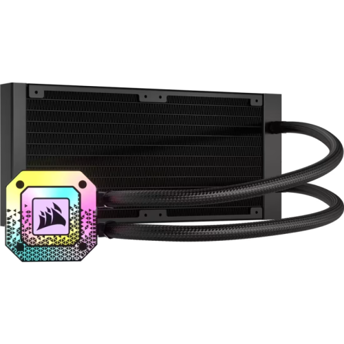 Система жидкостного охлаждения/ Water Cooling System Corsair iCUE H100i ELITE CAPELLIX XT (240mm, Black, RGB/ Fans: 2x120mm, 65.57CFM, 34.1dBA, 2100RPM/ S: 1851, 1700, 1200, 115x, 2011, 2066, AM5, AM4)