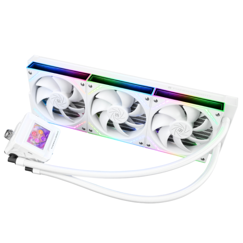 Водяное охлаждение для процессора/ Water Cooling System Thermalright Frozen Warframe SE 360 ARGB V2 (360mm, LED temp., White, ARGB/ Fans: 3x120mm, 68.9CFM, 28.2dBA, 2000RPM/ Pump height 59mm, Rad thickness 27mm/ S: 1851, 1700, 1200, 115X, AM5, AM4)