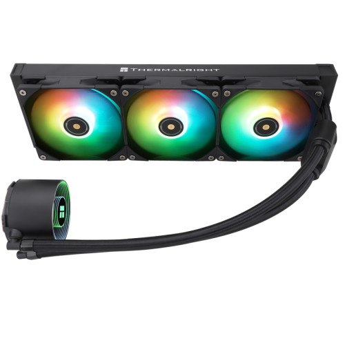 Водяное охлаждение для процессора/ Thermalright Frozen Notte 360 Black Argb V2 (360mm, Black, ARGB/ Fans: 3x120mm, 72.37CFM, 27.7dBA, 2000RPM/ Pump height 54mm, 28dBA, 5300RPM, Rad thickness 27mm/ S: 1200, 1700, 1851, 2011, 2066, 115X, AM2, AM2+, AM3, AM3 Водяное охлаждение для процессора/ Thermalright Frozen Notte 360 Black Argb V2 (360mm, Black, ARGB/ Fans: 3x120mm, 72.37CFM, 27.7dBA, 2000RPM/ Pump height 54mm, 28dBA, 5300RPM, Rad thickness 27mm/ S: 1200, 1700, 1851, 2011, 2066, 115X, AM2, AM2+, AM3, AM3