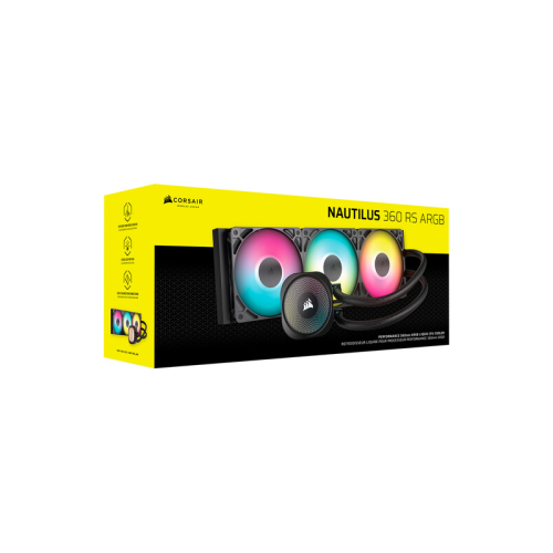 Система жидкостного охлаждения/ Water Cooling System Corsair NAUTILUS 360 ARGB (360mm, Black, ARGB/ Fans: 3x120mm, 72.8CFM, 36dBA, 1700RPM/ S: 1851, 1700, AM5, AM4)