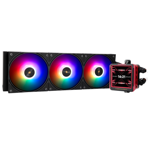 Водяное охлаждение для процессора/ Thermalright Frozen Warframe 360 Ultra Black Argb (360mm, Black, ARGB/ Fans: 3x120mm, 70.84CFM, 22.1dBA, 2000RPM/ Pump height 60mm, 23dBA, 3000RPM, Rad thickness 27mm/ S: 1200, 1700, 1851, 2011, 2066, 115X, AM5, AM4)