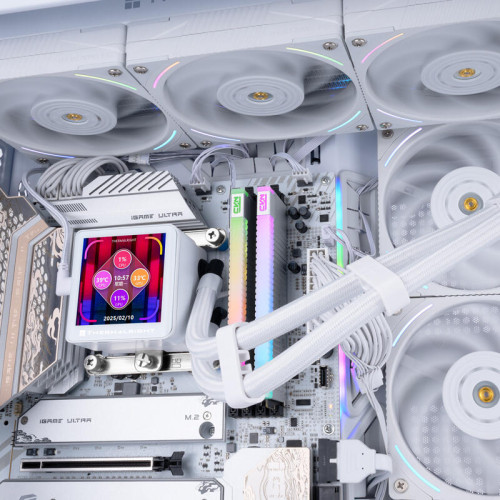 Система жидкостного охлаждения/ Water Cooling System Thermalright Frozen Vision 360 V2 (360mm, LED, White, ARGB/ Fans: 3x120mm, 69CFM, 27dBA, 2150RPM/ Pump height 60mm, 23dBA, 3000RPM, Rad thickness 27mm/ S: 1700, 1200, 1851, 115X, 2011, 2066, AM5, AM4)